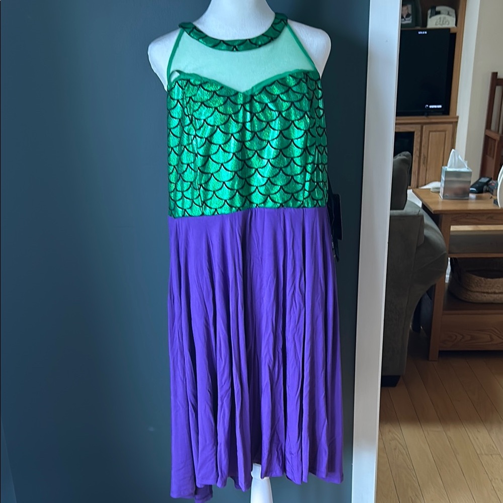 Mermaid Style Green and Purple Dress